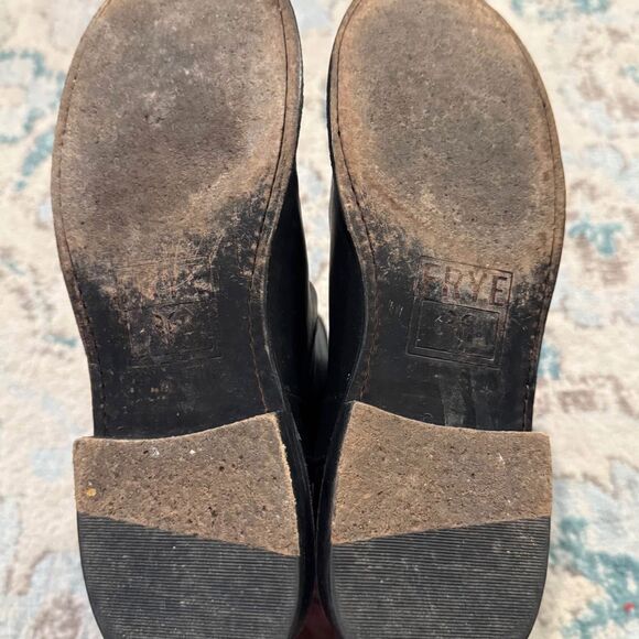 FRYE Paige Short Black Leather Riding Boots Size 7 - Picture 7 of 10